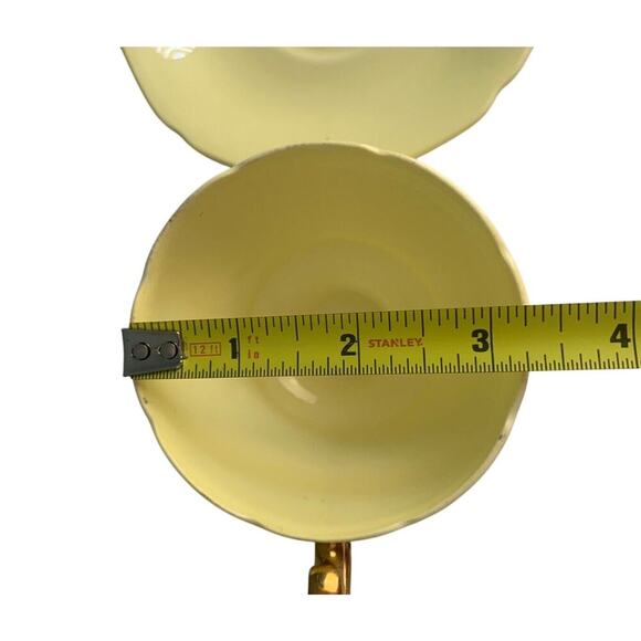 Paragon Yellow Teacup & Saucer Double Warrant Demitasse Gold HM Queen Vintage - Picture 12 of 12